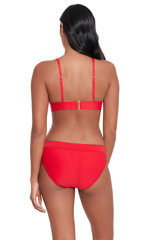 RED Toggle Banded Triangle Bikini Top