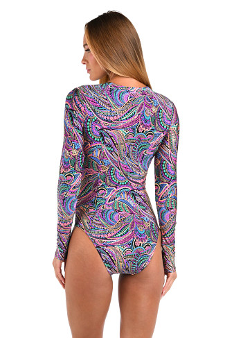 MULTI Disco Dream Long Sleeve One Piece Swimsuit