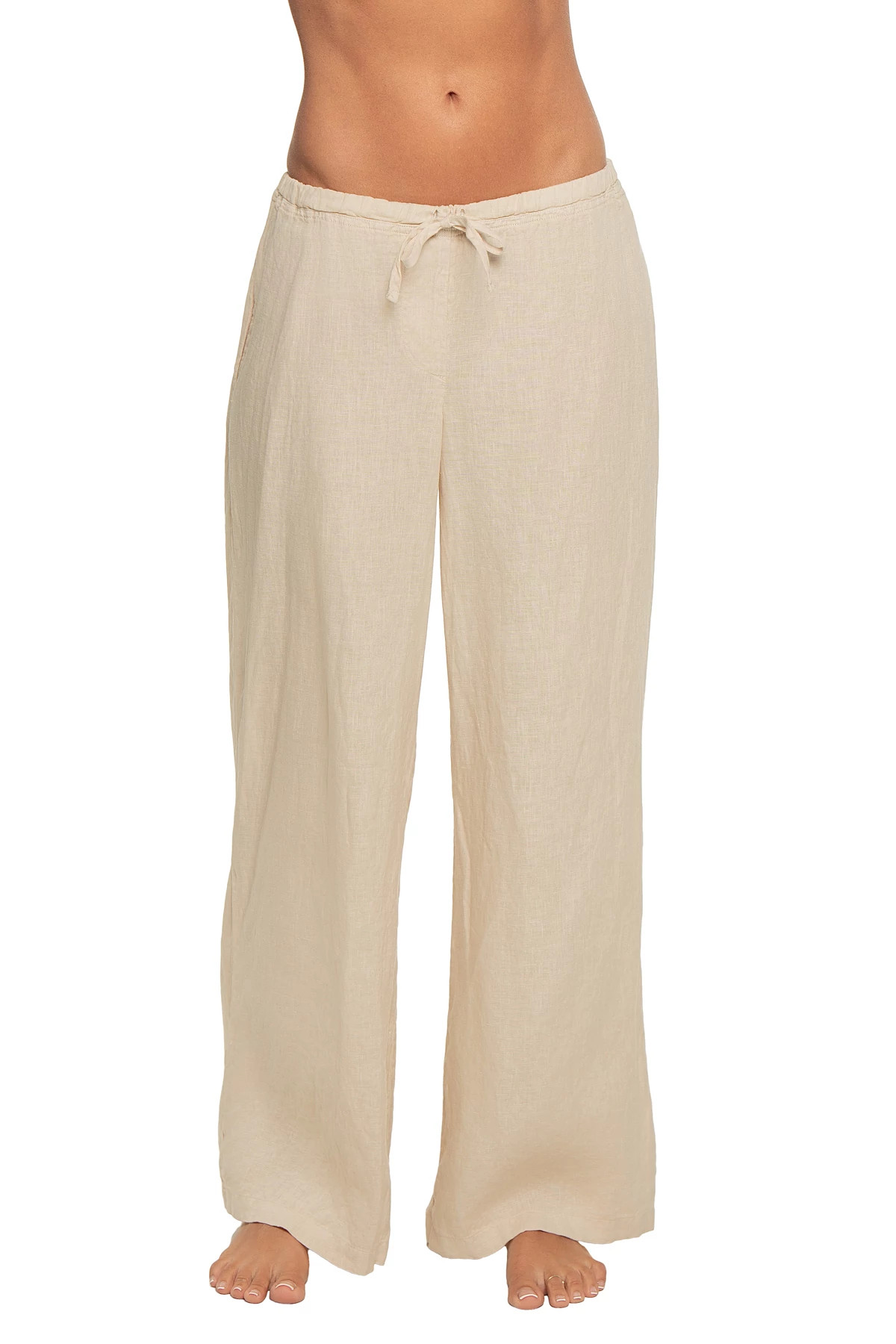 SAND Dana Wide Leg Linen Pants image number 1