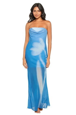DANCING TULIP Zhavia Mesh Strapless Maxi Dress