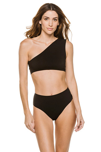 BLACK Asymmetrical Asymmetrical Bikini Top