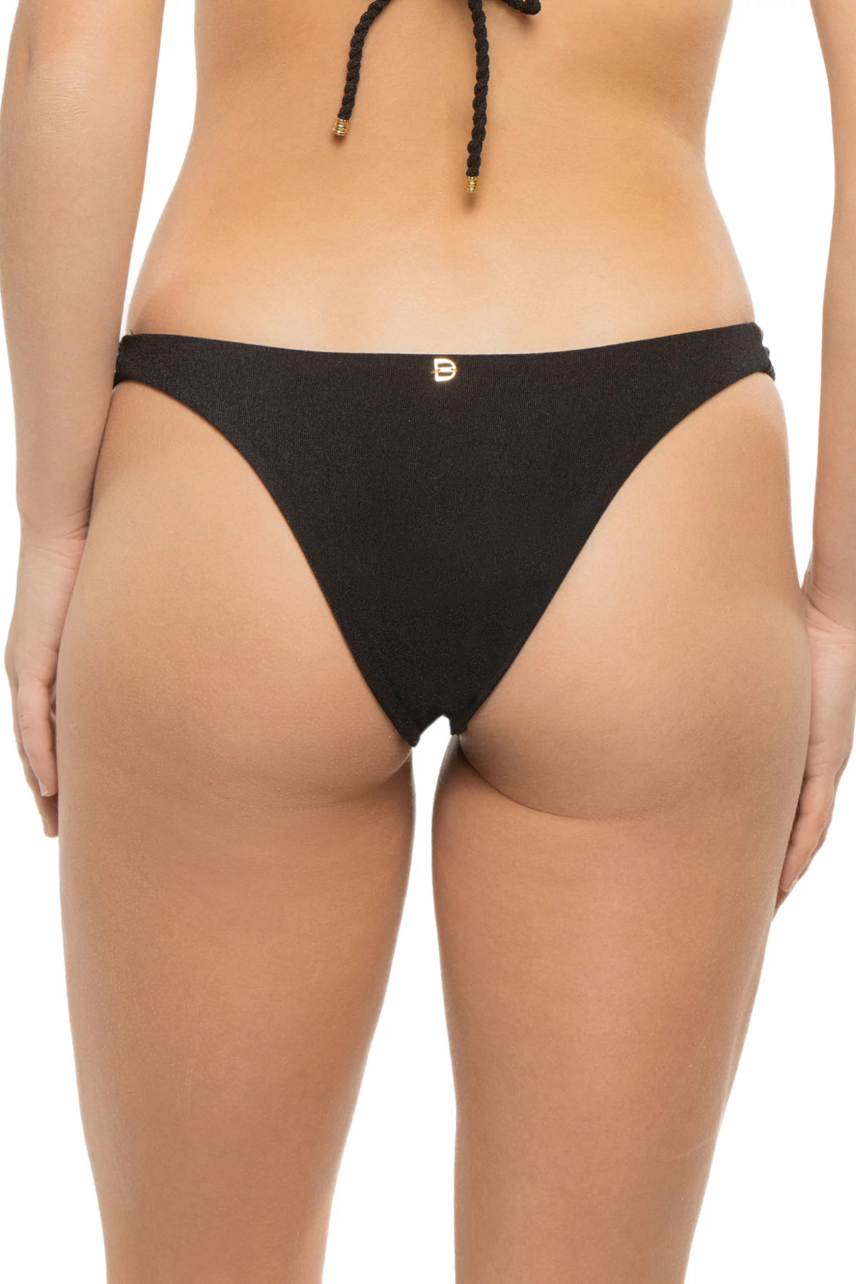 BLACK Marrakesh Tab Side Brazilian Bikini Bottom image number 2