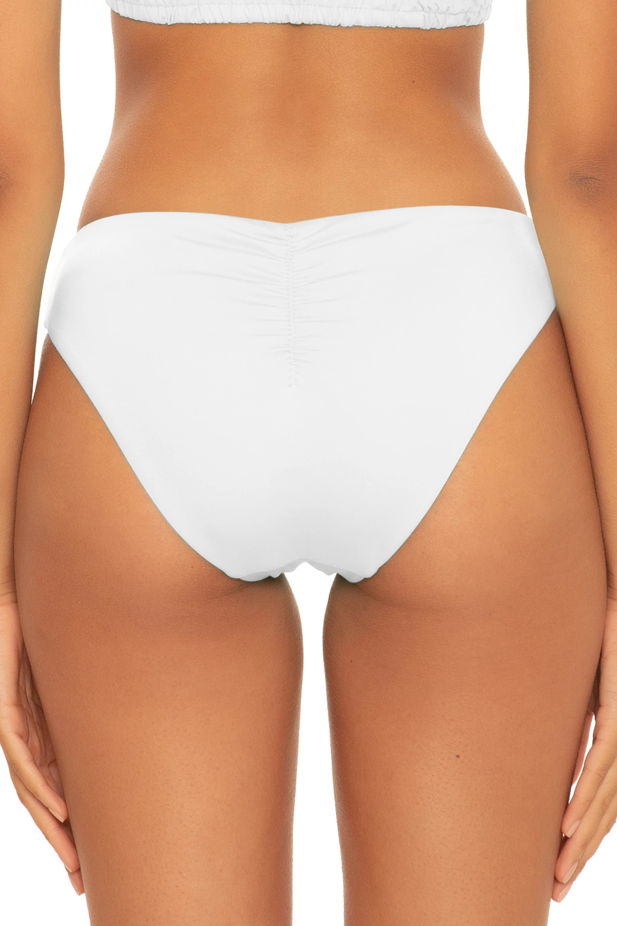 WHITE Adela Ruched Hipster Bikini Bottom image number 2