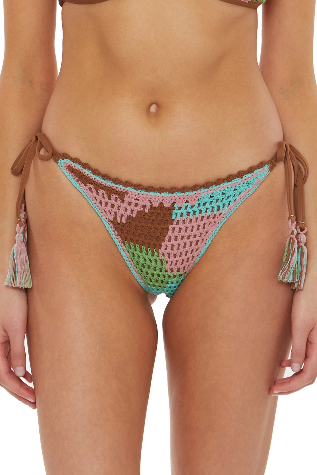 MULTI Crochet Brazilian Bikini Bottom image number 1