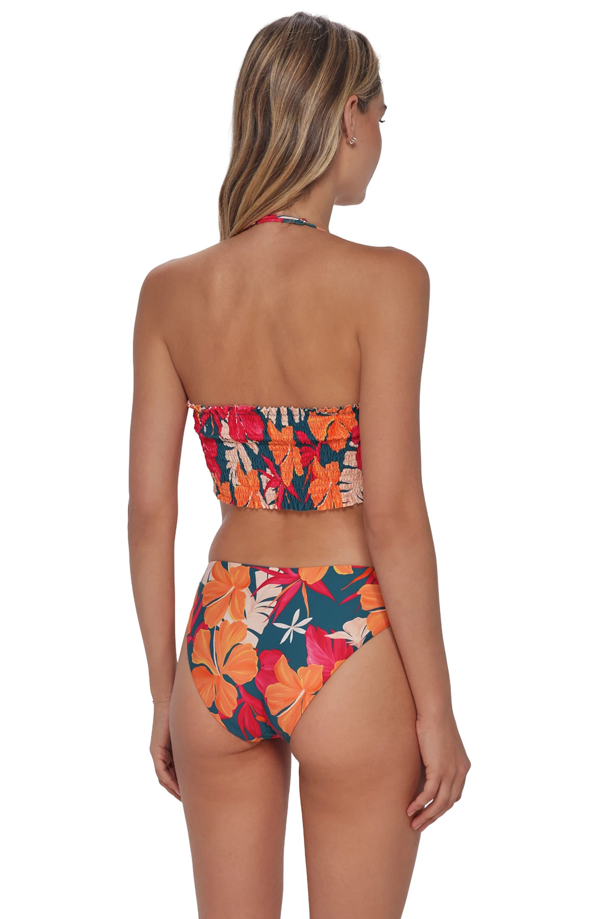 MOONLIT DIP Kali Smocked Bandeau Bikini Top image number 4