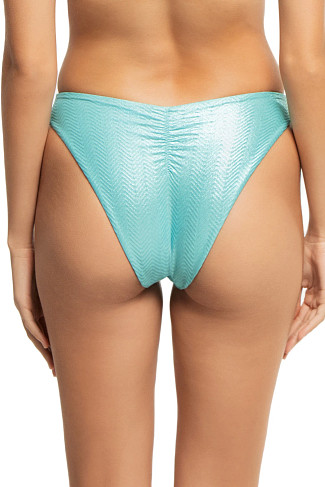 AQUA METALLIC Malibu Brazilian Bikini Bottom