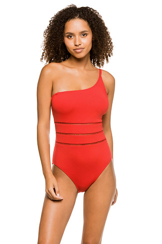 GINGER Stitched Asymmetrical One Piece Swimsuit