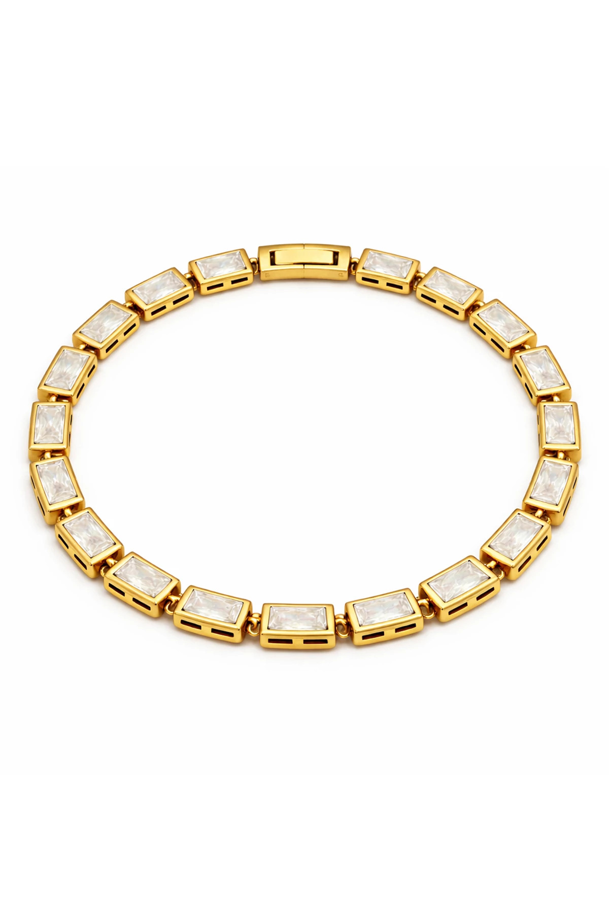 GOLD Monroe Cubic Zirconia Tennis Bracelet image number 1
