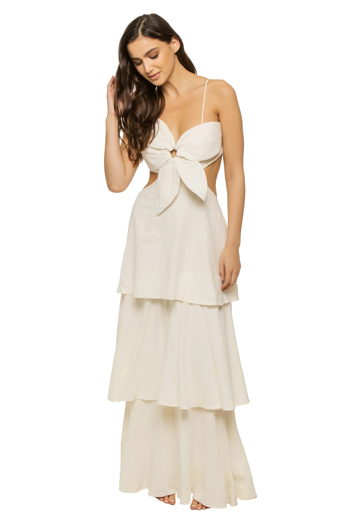 OFF WHITE Off-White Flower Maxi Dress image number 1