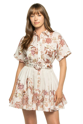 WHITE Collared Mini Dress