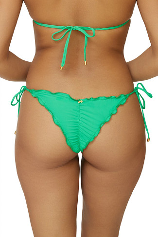 CLOVER Lettuce Edge Tie Side Brazilian Bikini Bottom