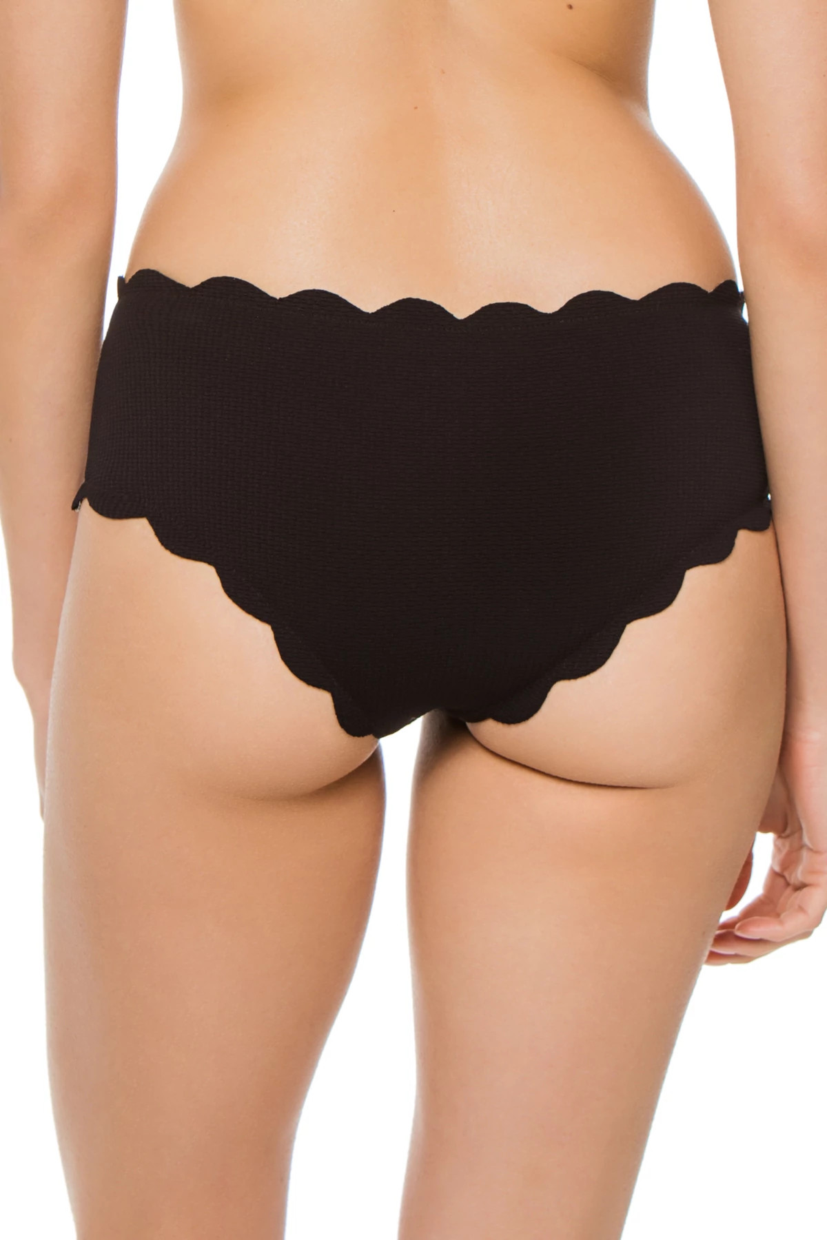 BLACK Spring Scallop Boyshort Bikini Bottom image number 2