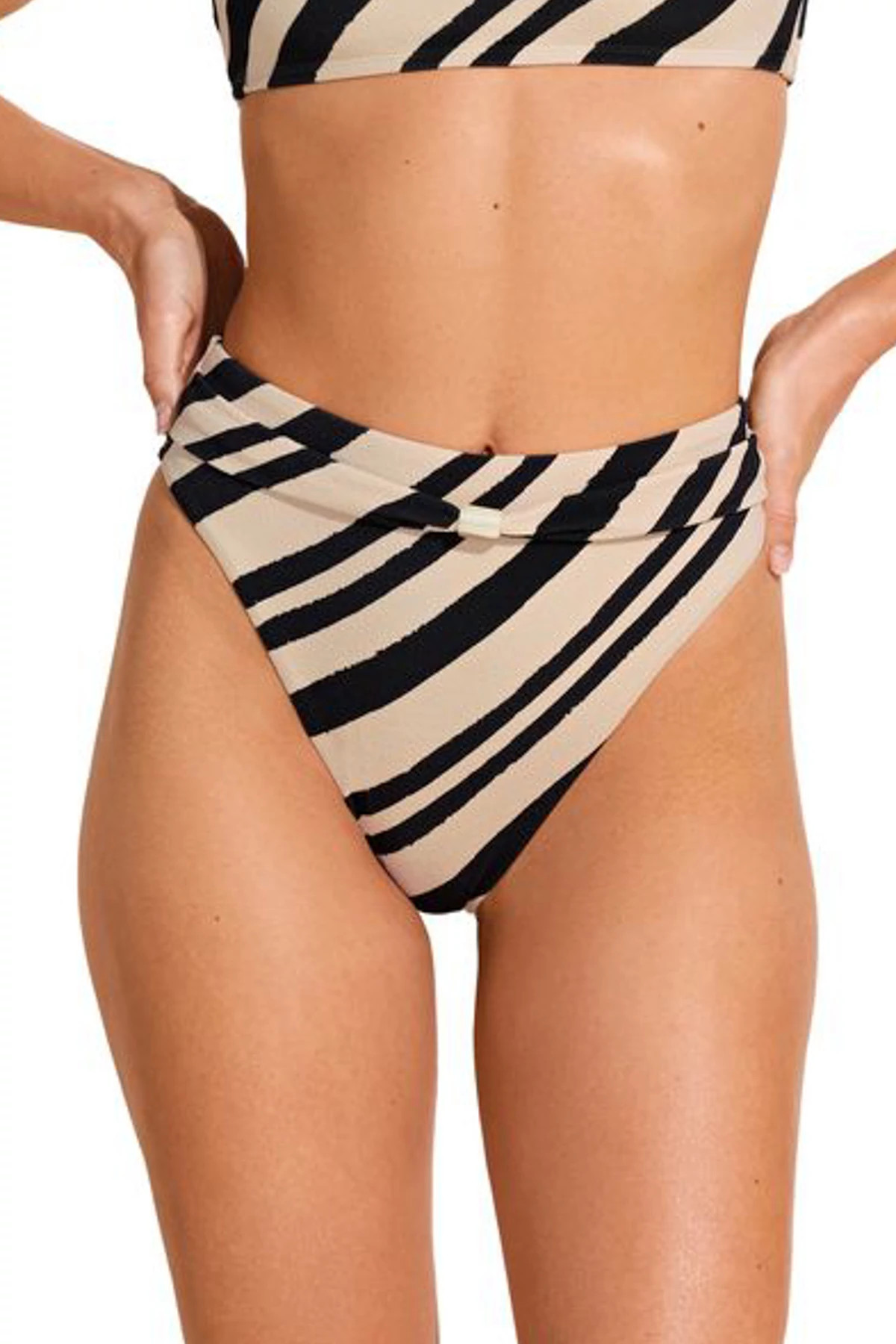 SANDBAR STRIPE Terra High Waist Bikini Bottom image number 1