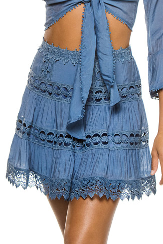 AZURE Crochet High Waist Skirt