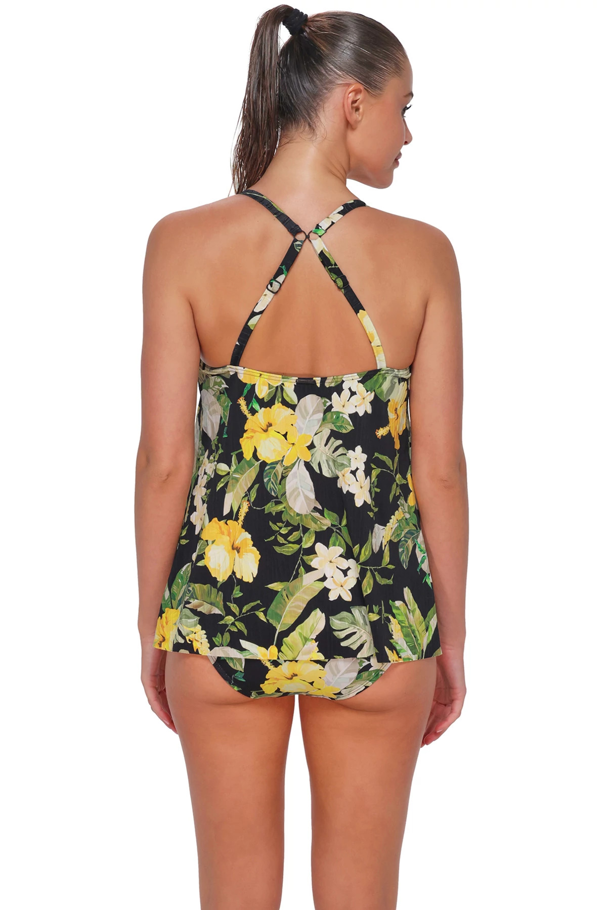 NIGHT BLOOM Elena Asymmetric Tankini Top (D+ Cup) image number 2
