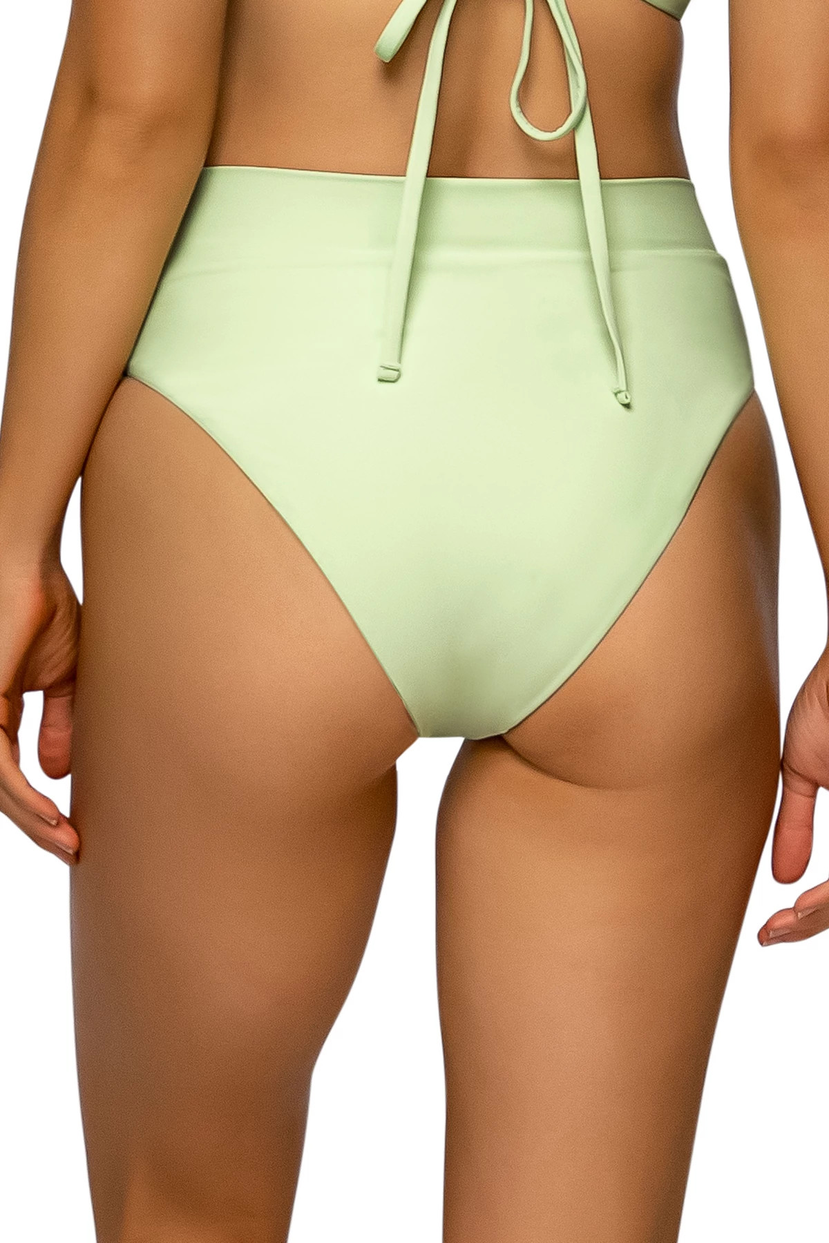 CUCUMBER Jade V-Front Banded High Waist Bikini Bottom image number 2