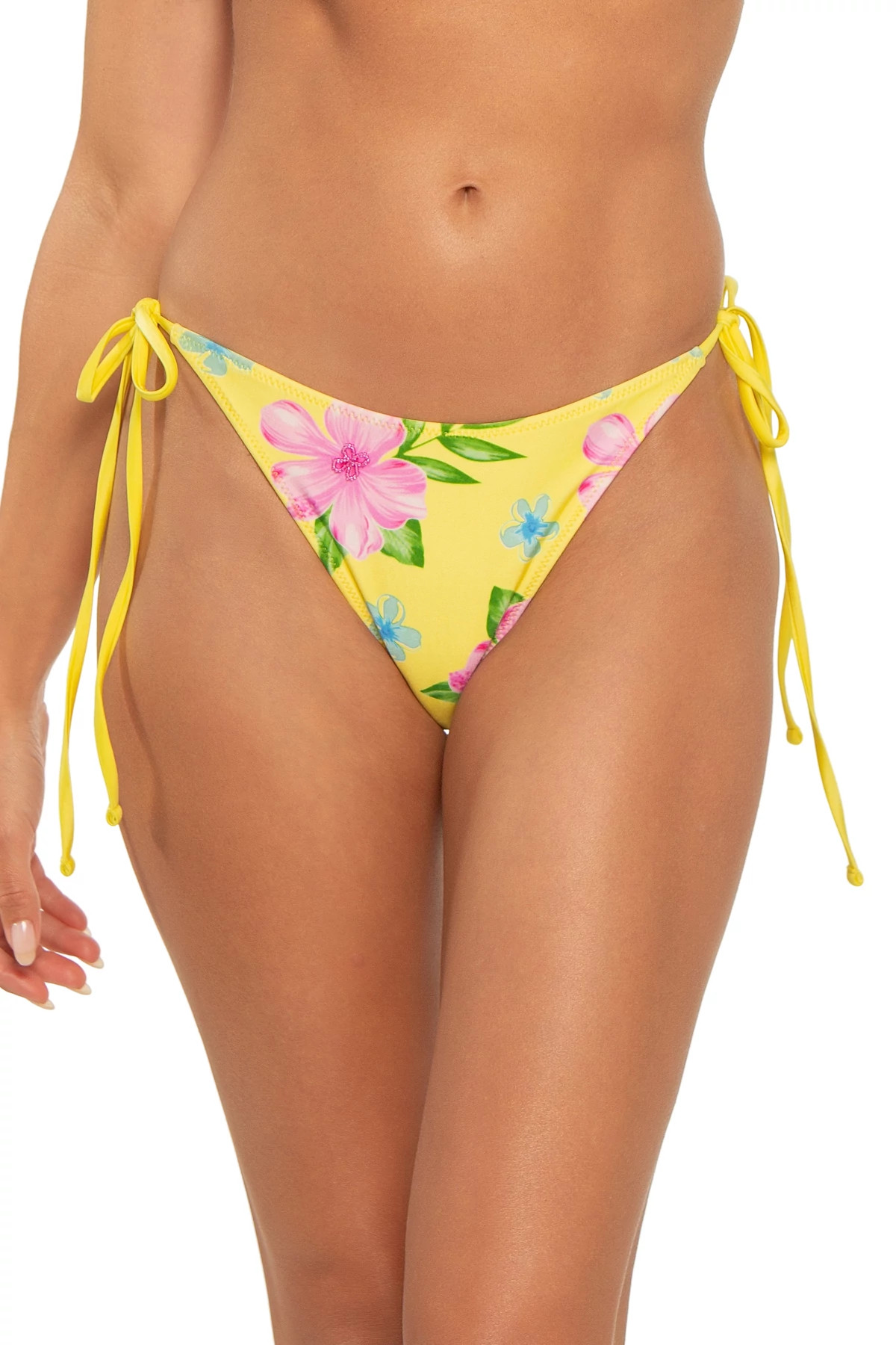 HIBISCUS LEMONADE Soleil Floral Brazilian Bikini Bottom image number 1