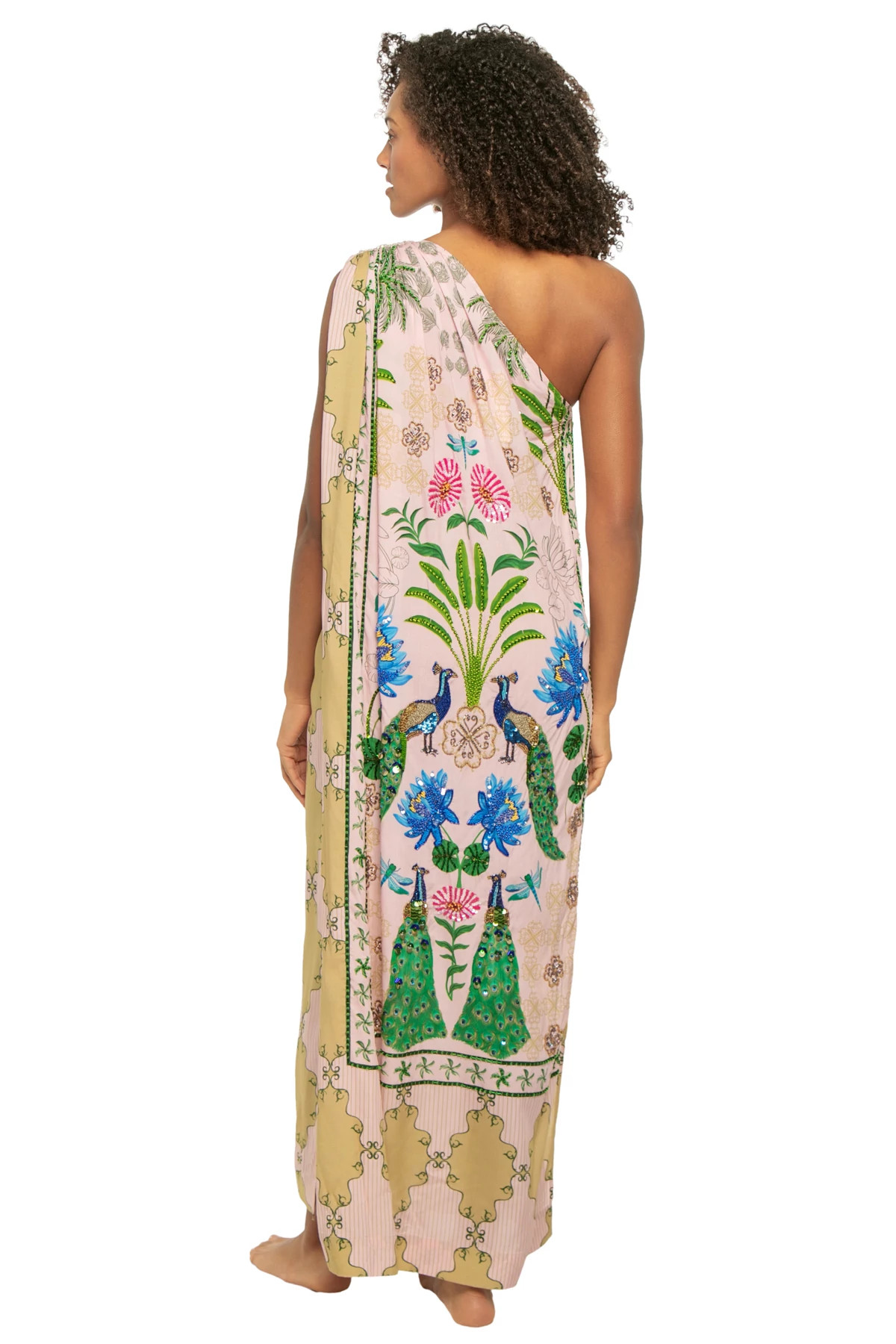 BLUSH AND SAND PEACOCK PANEL Toga Maxi Dress image number 2