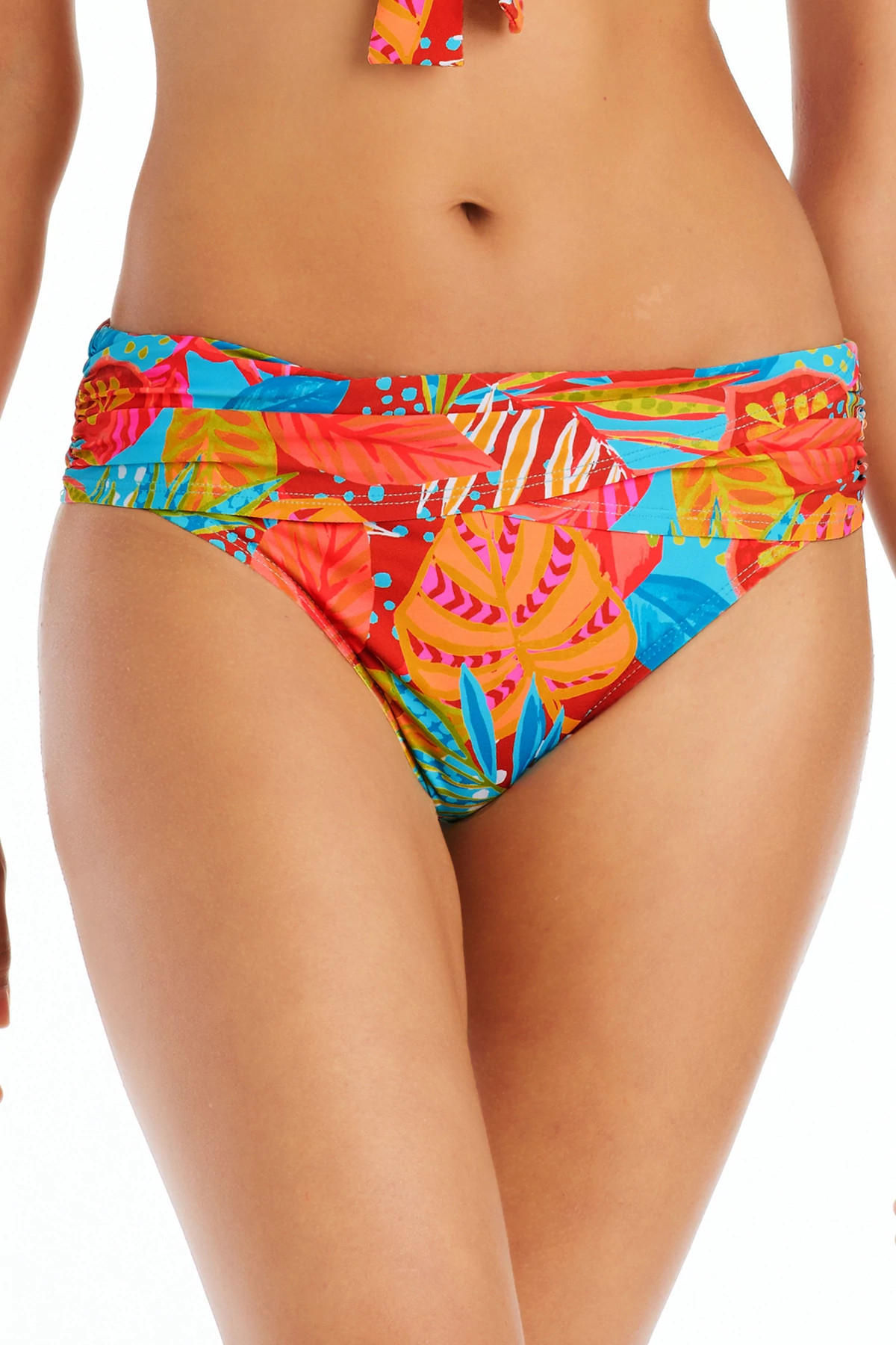 MULTI The Heat Is On Sarong Banded Hipster Bikini Bottom image number 1