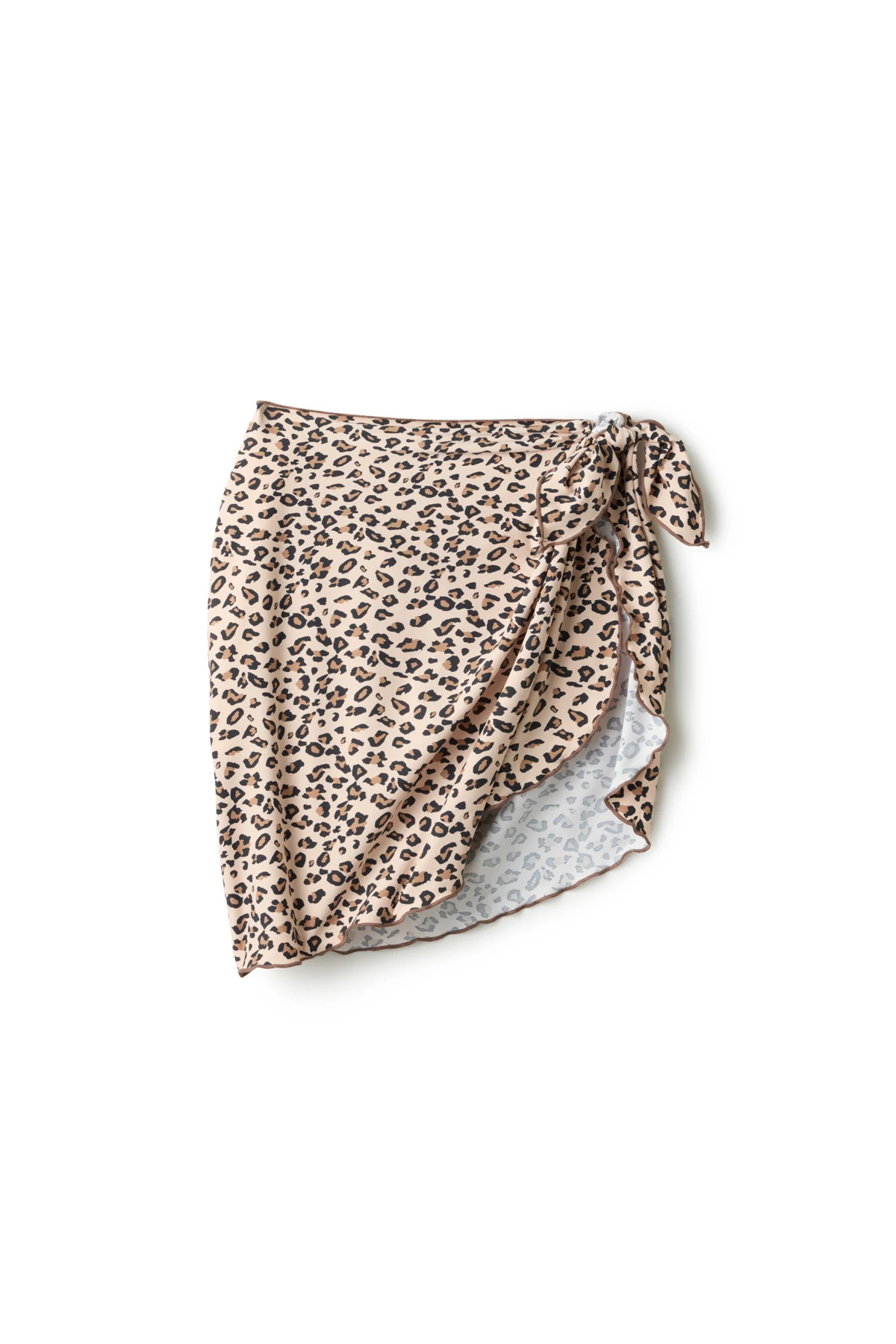 TAUPE LEOPARD Alex Animal Print Short Pareo image number 5