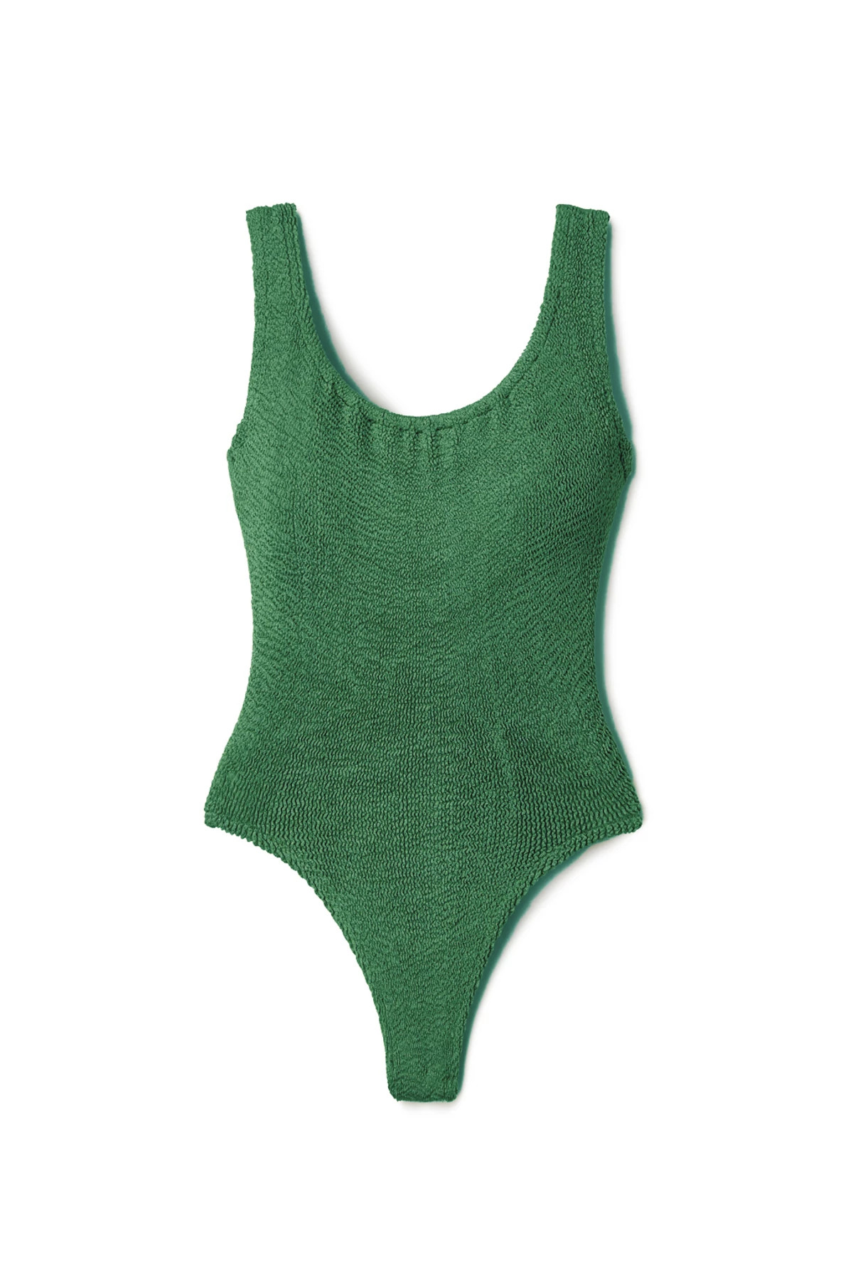 METALLIC FOREST GREEN Classic Square Neck One Piece Swimsuit image number 3