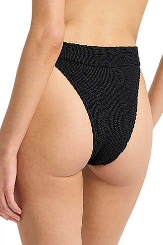 BLACK ECO Milo Banded Brazilian Bikini Bottom