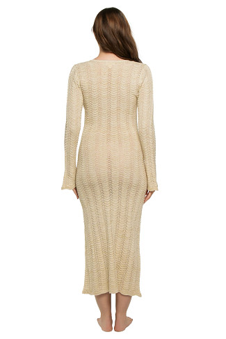 GOLD Ella Long Sleeve Midi Dress
