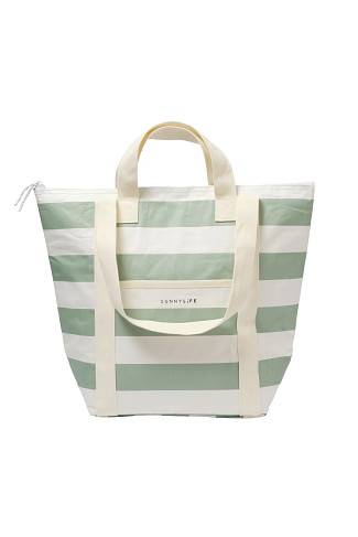 SAGE STRIPE Palma Cooler Tote