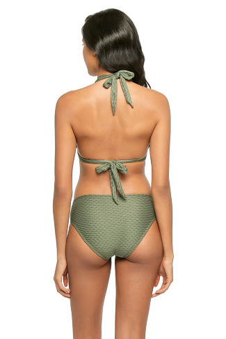 PALM/GOLD Palm Wave Halter Bikini Top