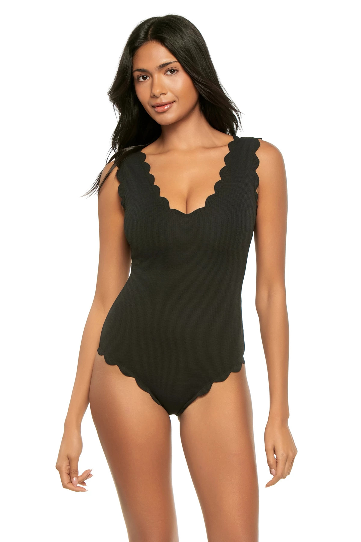 BLACK/INDIGO Charleston Scallop One Piece Swimsuit image number 1