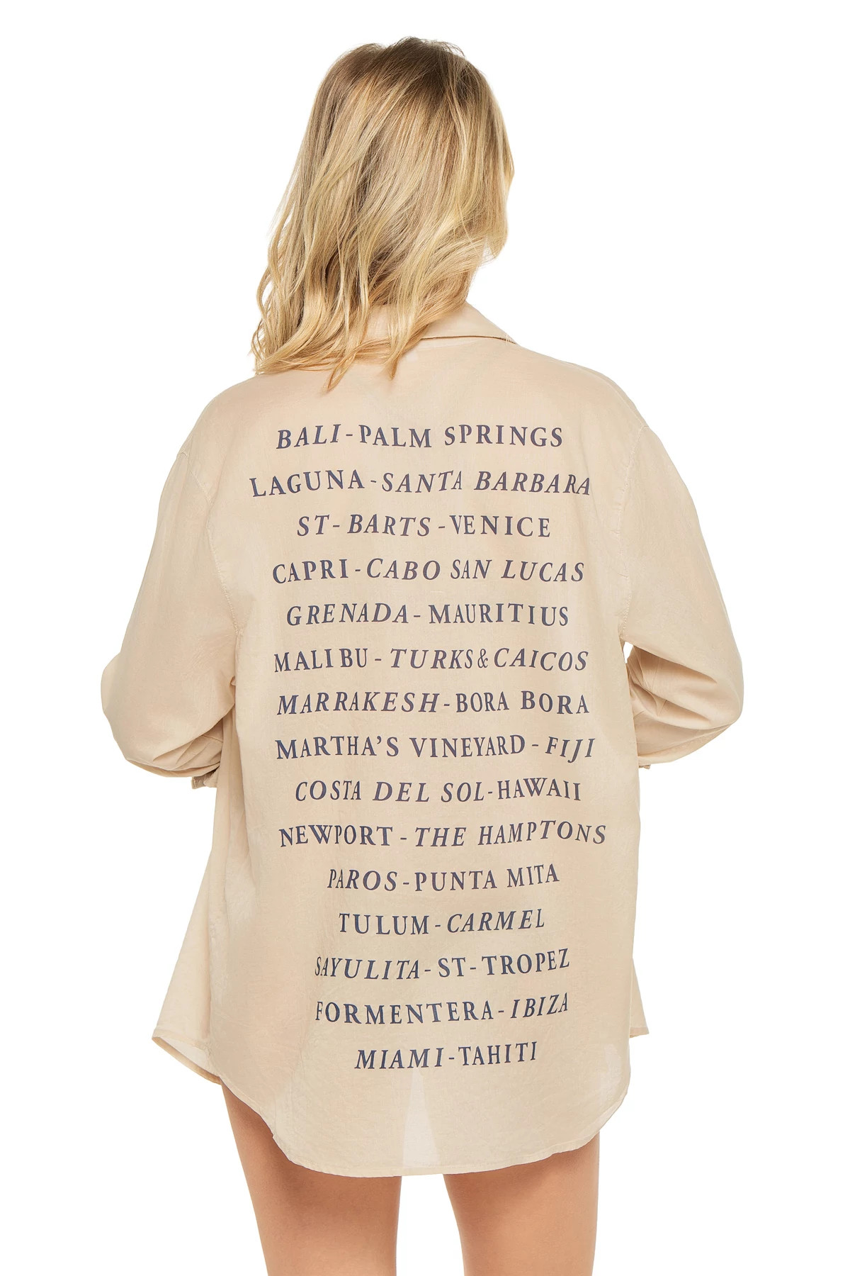 SAND/NAVY Destinations Cotton Shirt Dress image number 2