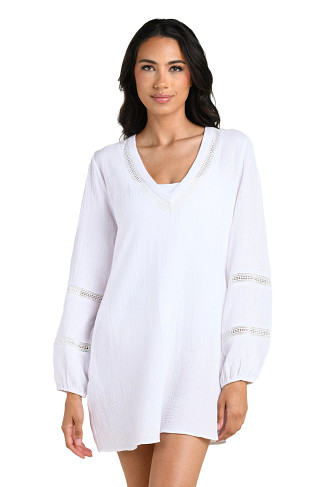 WHITE Seaside V-Neck Tunic