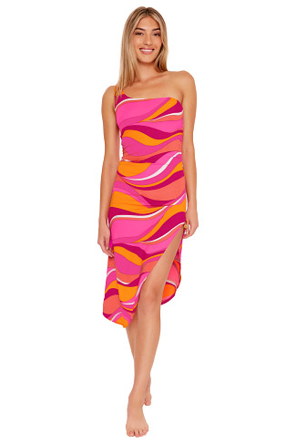 MULTI Vivid Vista Asymmetrical Midi Dress