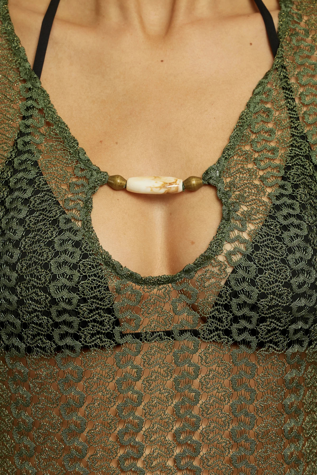 KELP Golden Crochet Long Sleeve Tunic image number 4
