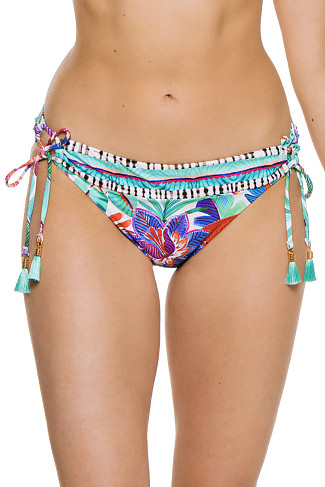MULTI Floral Loop Tie Side Hipster Bikini Bottom