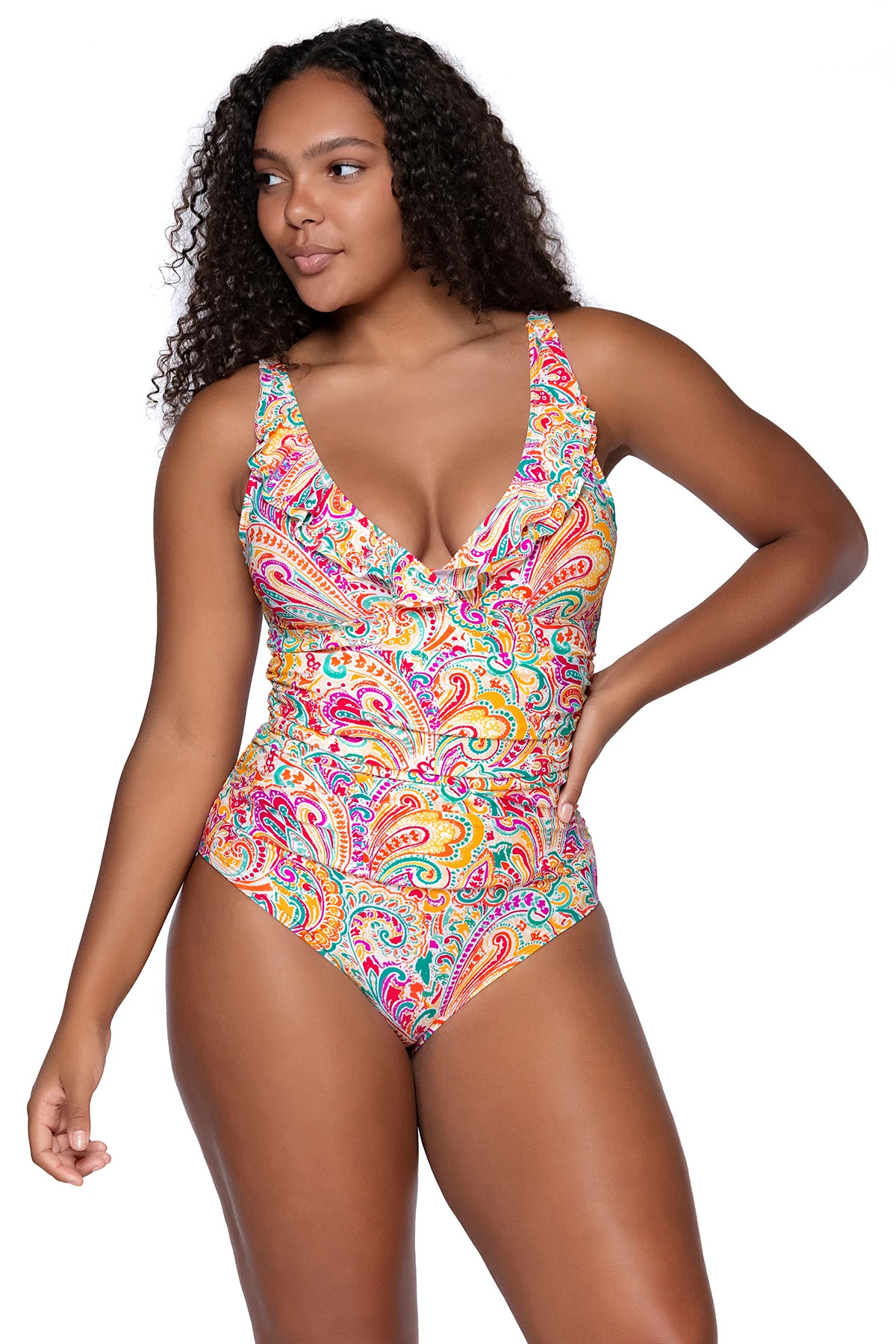 slimming one piece swimsuit with underwire