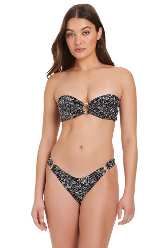 BLACK Embroidered Bandeau Bikini Top