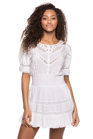 TRUE WHITE Jaislyn Smocked Mini Dress