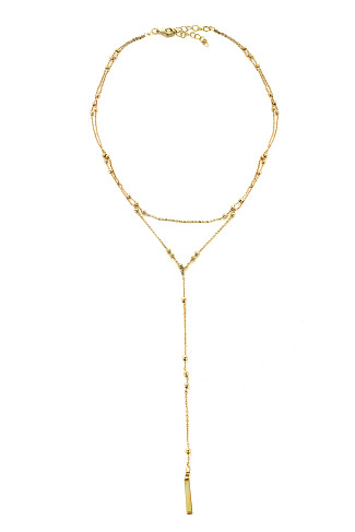 GOLD Lariat Layered Chain Necklace