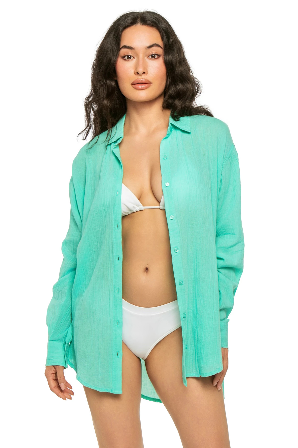 AQUA Graphic Shirt Dress image number 4
