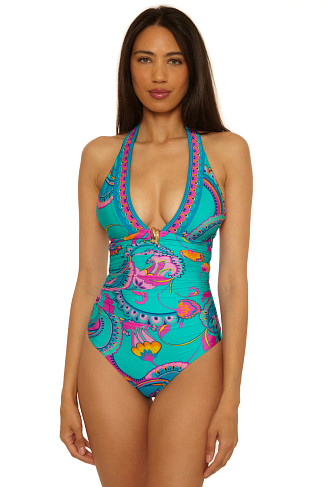 MULTI Plunge One Piece Swimsuit