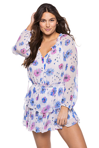 DEEP COTTON CANDY Popover Long Sleeve Dress