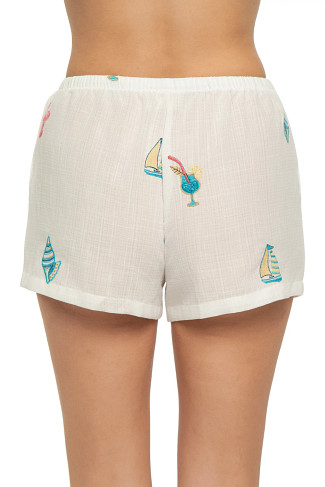WHITE W/ MULTI Beach Vibes Shorts