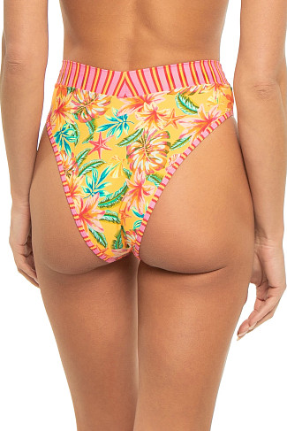 WARM TROPICS Lido Banded High Waist Bikini Bottom