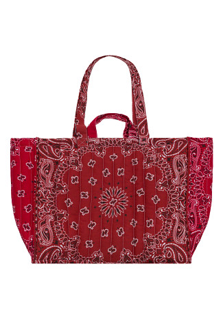 VINTAGE RED/REAL RED Maxi Cabas Coeur Quilted Tote