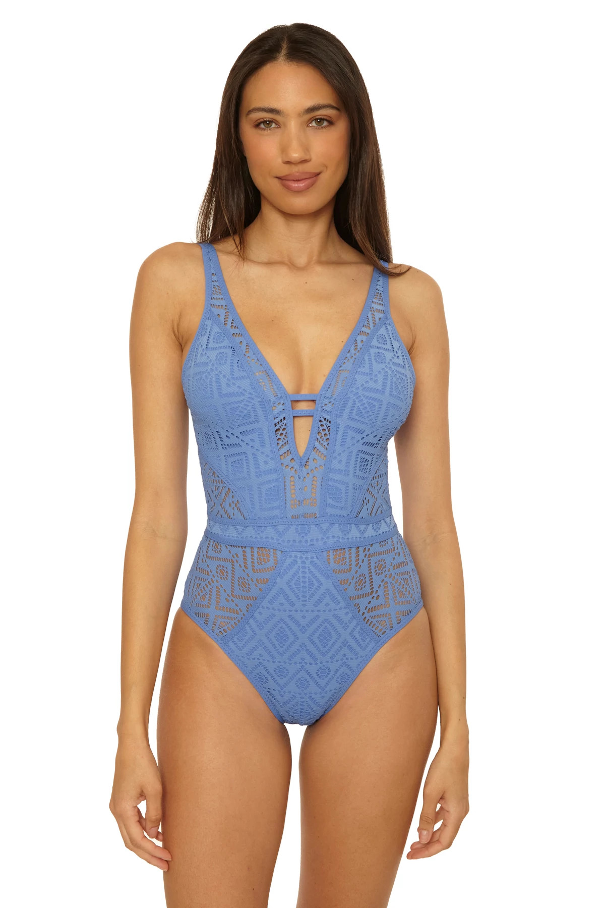 COASTAL Show & Tell Plunge One Piece Swimsuit image number 1