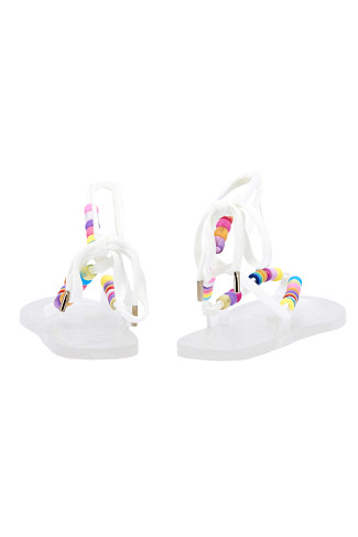 WHITE Esther Bead Sandals