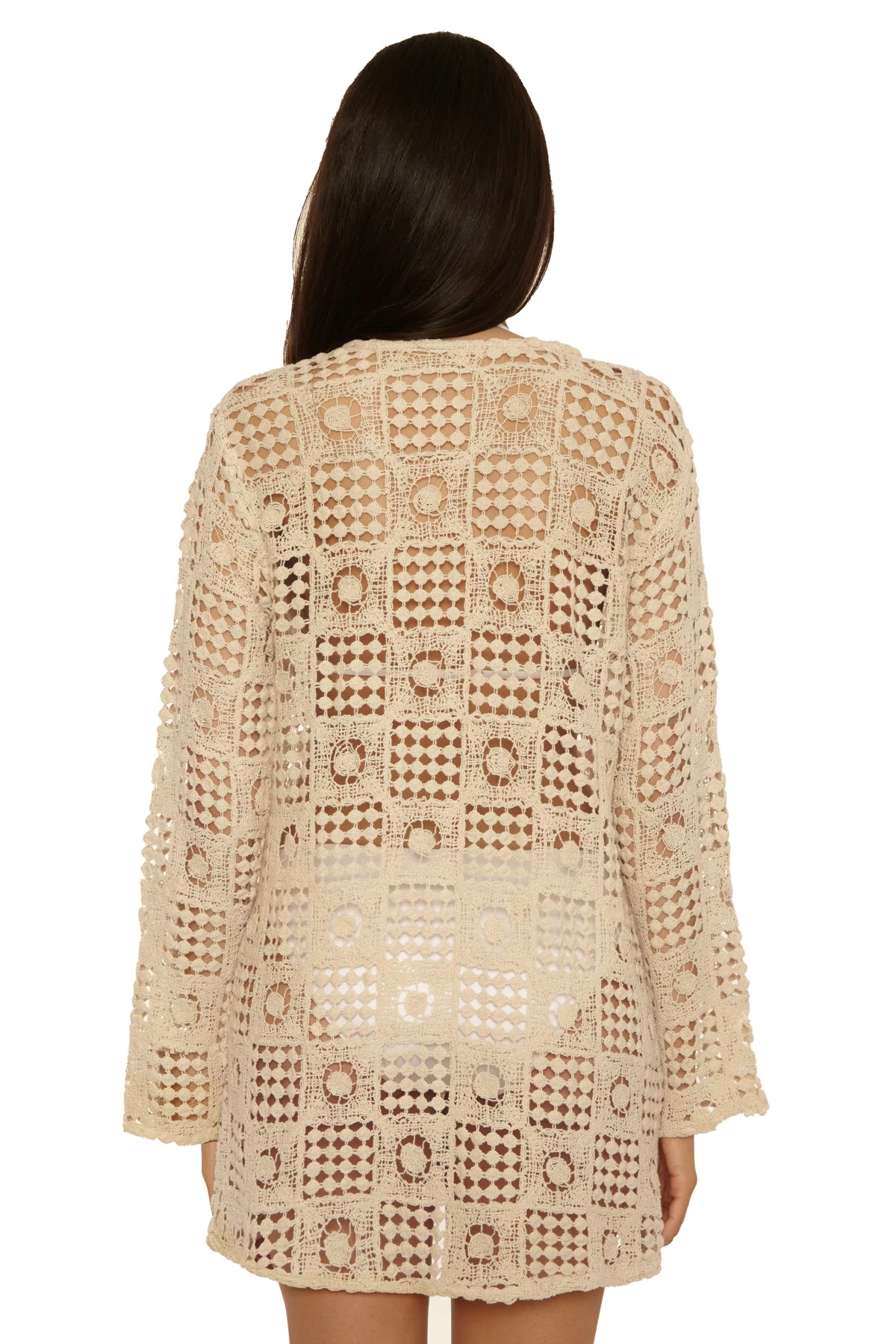 NATURAL Crochet Kimono image number 2