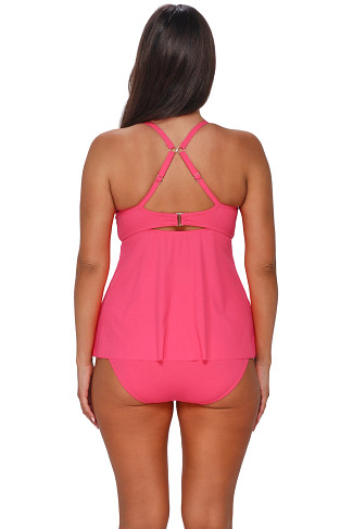 POSY PINK CREPE Tori Twist Front Tankini Top
