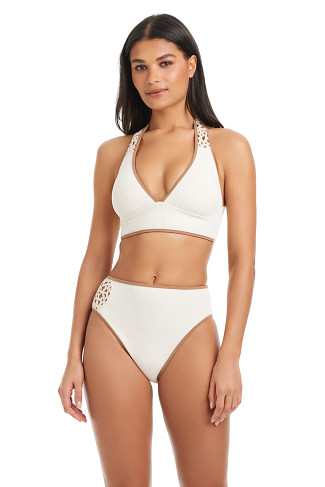 WHITE SAND Crochet Strap Banded Bikini Top